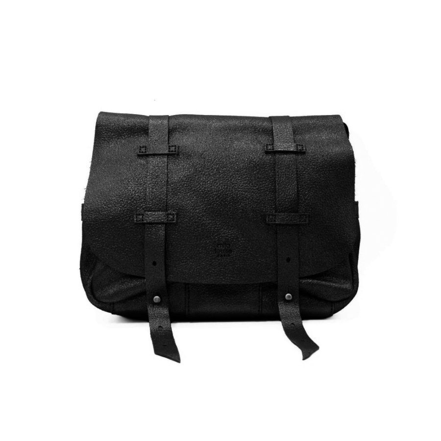 Sac Bess Glitter, en cuir irisé noir, Mila Louise glitter