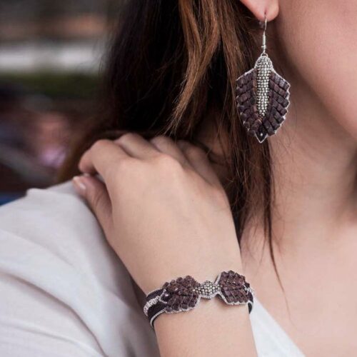 bracelet colombe nahua - bracelet brodé créateur français - boutique bijoux en ligne - boutique bijoux bordeaux