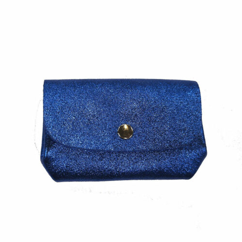 porte-monnaie à soufflets cuir irisé bleu Mieux boutique bijoux en ligne