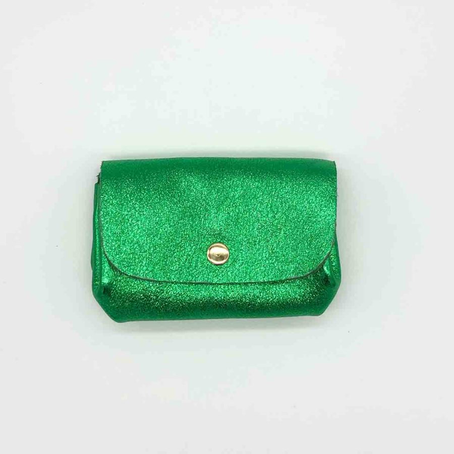 Porte monnaie Nadia - Vert vif - cuir upyclé - vente en ligne