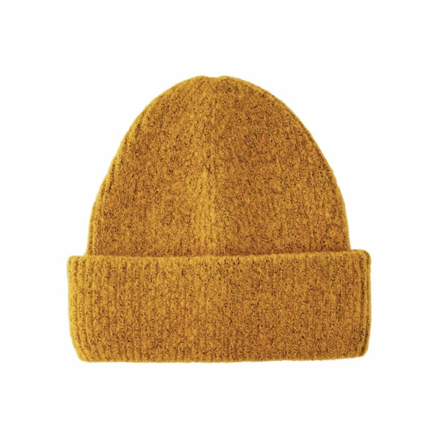bonnet côtelé moutarde laine - bonnet en ligne-boutique bijoux en ligne