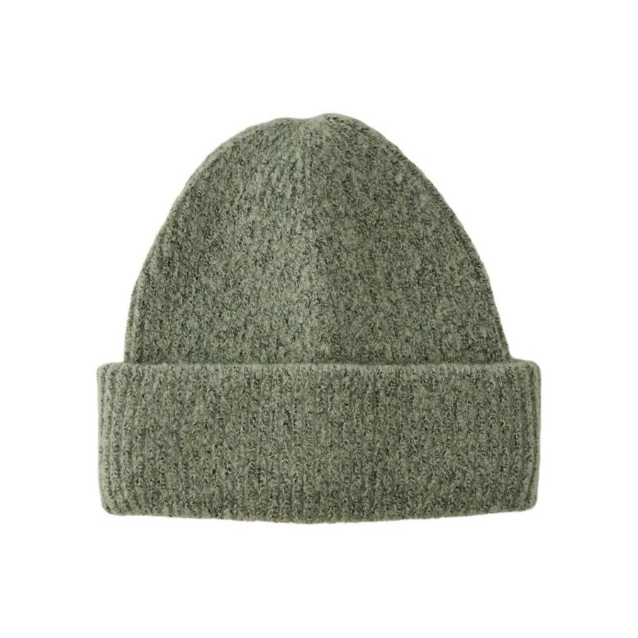 bonnet côtelé vert amande laine - bonnet en ligne-boutique bijoux en ligne