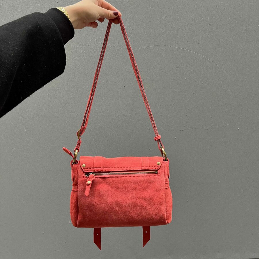 sac mahé corail mila louise - sac mahé en ligne - sac mila louise en ligne - besace daim corail - boutique bijoux en ligne