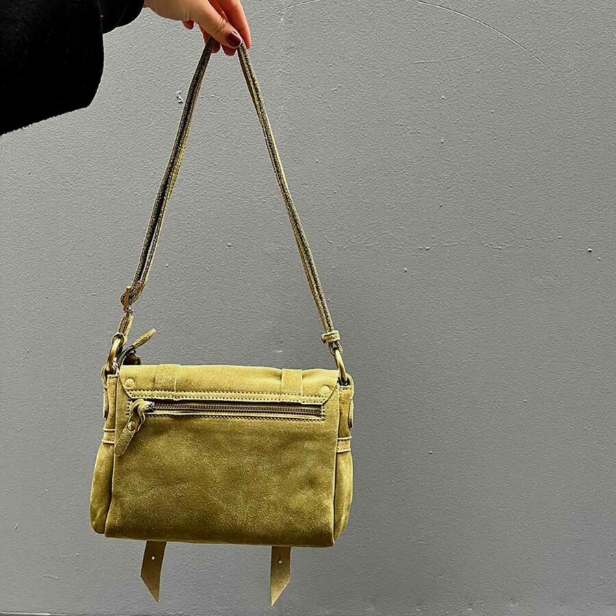 sac mahé kaki mila louise - sac mahé en ligne - sac mila louise en ligne - besace daim kaki - boutique bijoux en ligne