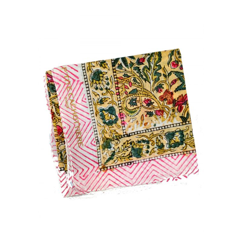 Foulard indien block print - foulard femme coton - foulard en ligne - boutique bijoux en ligne et à Bordeaux