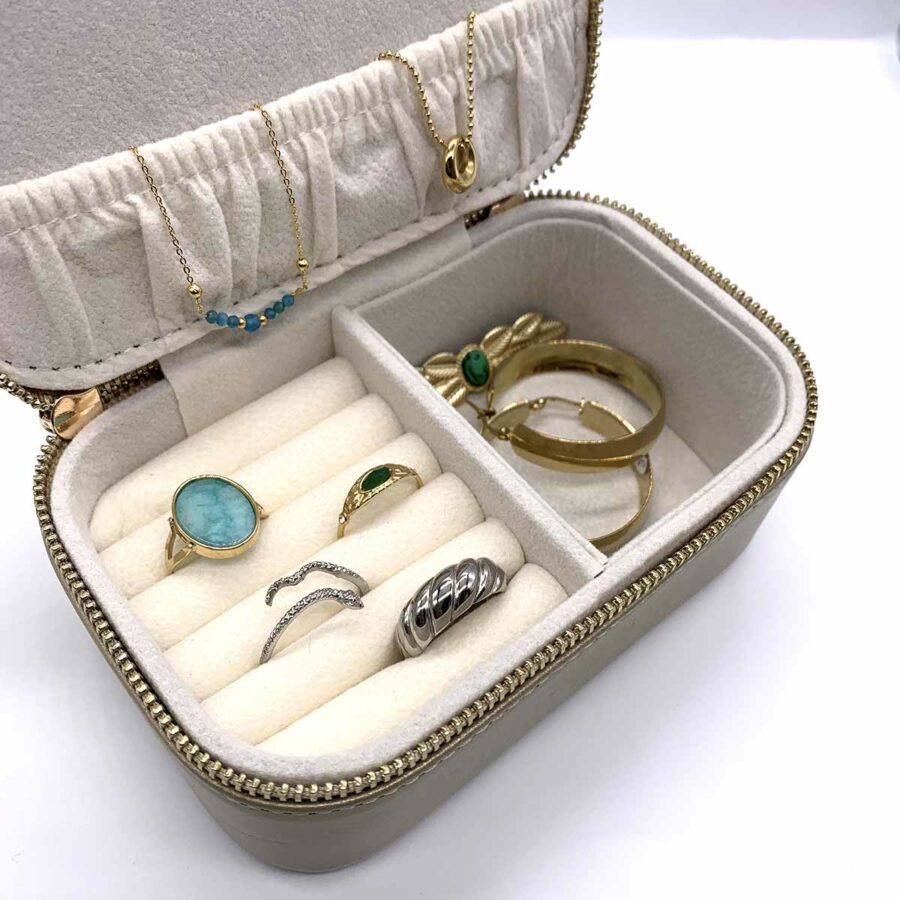 rangement bijoux de voyage - boite à bijoux en cuir doré po&me. Boutique bijoux en ligne
