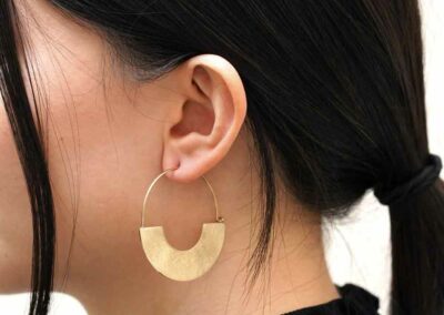 creoles vanina - boucles d'oreilles acier inoxydable dorees - boutique bijoux en ligne