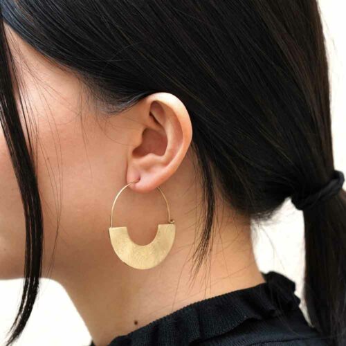 creoles vanina - boucles d'oreilles acier inoxydable dorees - boutique bijoux en ligne