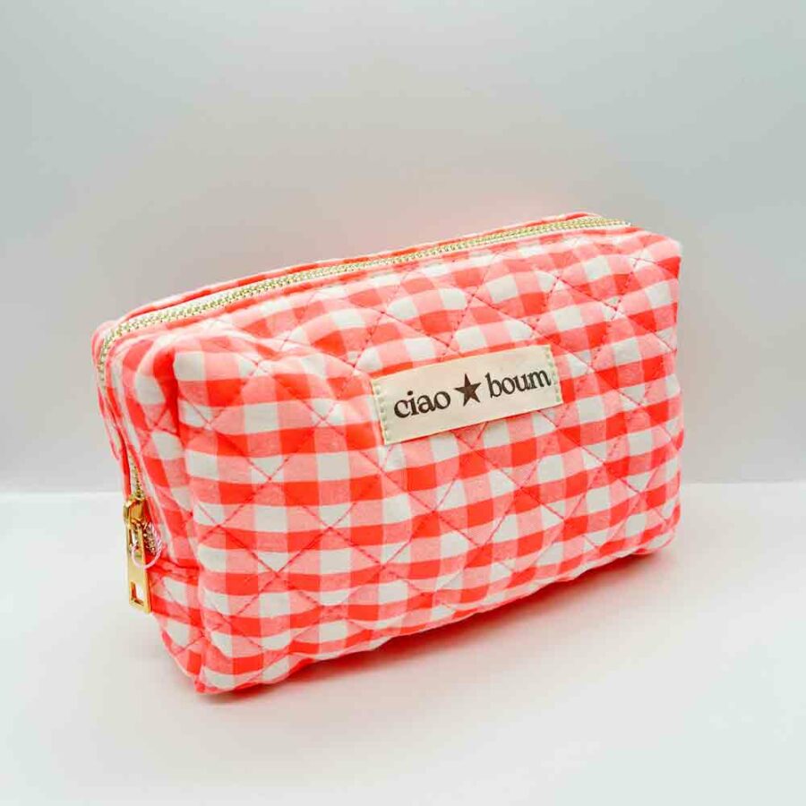 pochette Julia - trousse tissu vichy - boutique bijoux en ligne