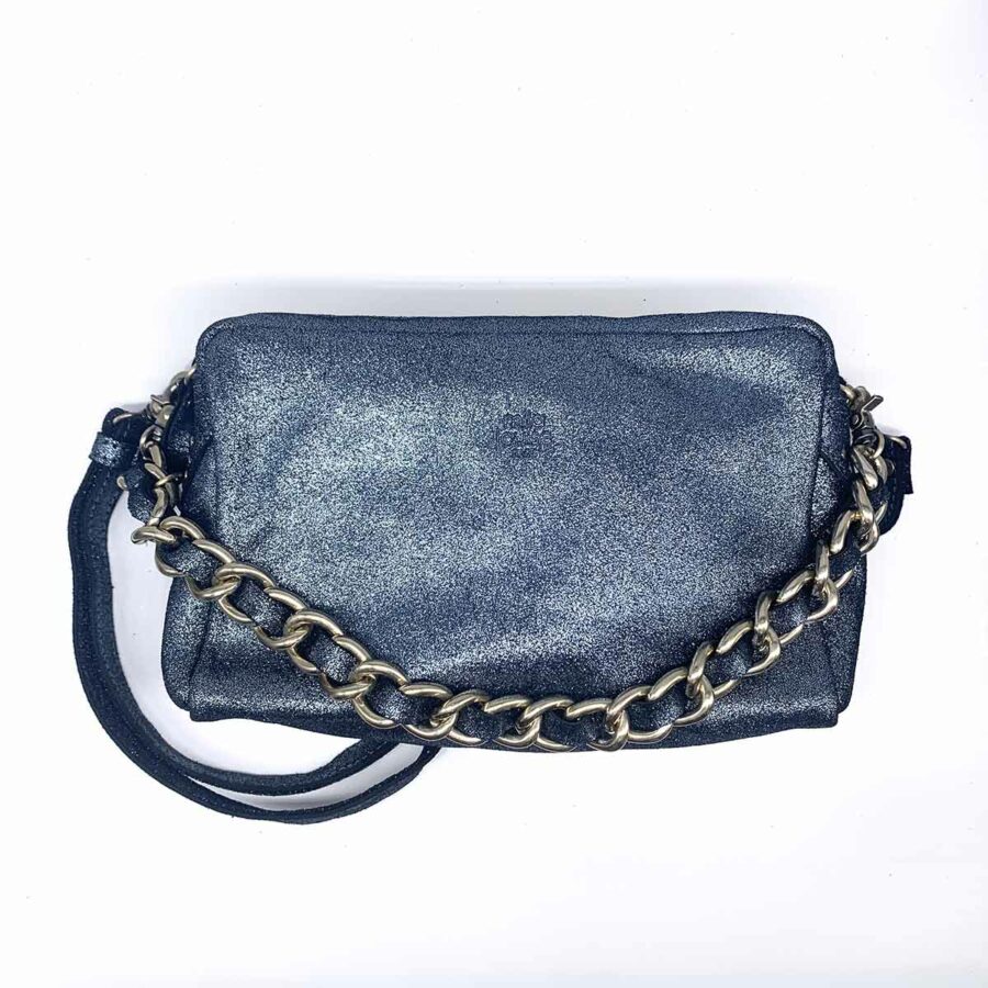 Sac mama X mila louise - sac cuir bleu irisé - boutique bijoux en ligne