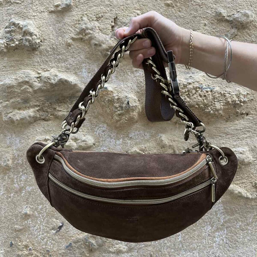 sac banane petra daim mila louise - sac banane cuir - boutique bijoux en ligne