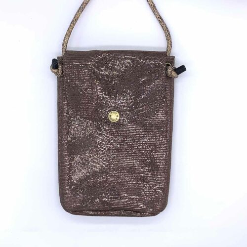 sac roel lz taupe- Mila Louise - pochette daim texturé