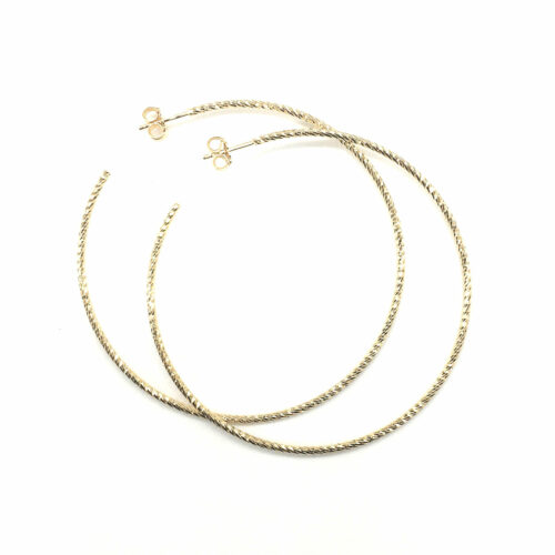 Créoles Célia, boucles d'oreilles ciselées plaqué or - boutique bijoux en ligne