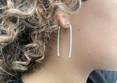 boucles d'oreilles sasha rectangulaires argent ou plaque or - boutique bijoux en ligne