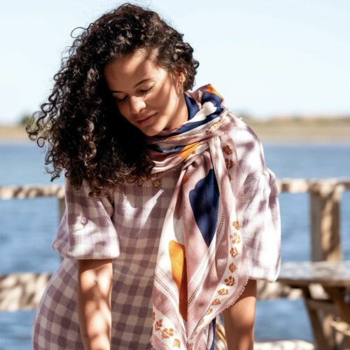 foulard munar boulbar - carré coton - foulard créateur - boutique bijoux en ligne - foulard en ligne