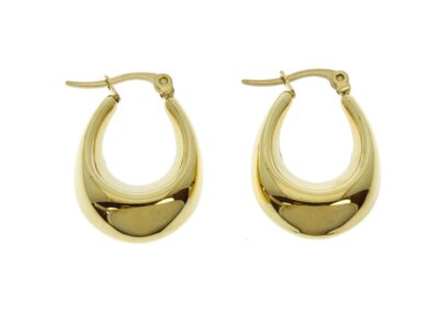 boucles d'oreilles dorées en forme de goutte. Boucles d'oreilles acier inoxydable - boutique bijoux en ligne