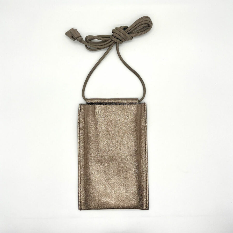 pochette telephone Alice glitter bronze gold - mini sac anse cuir - boutique en ligne