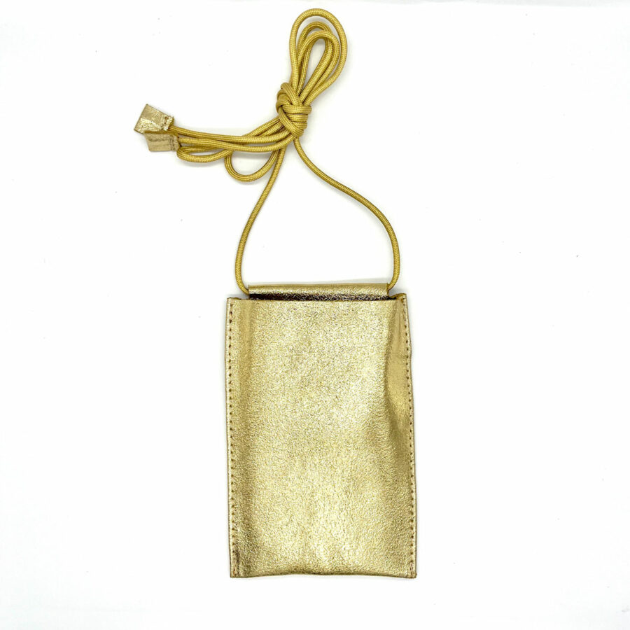 pochette telephone Alice glitter dore gold - mini sac anse cuir - boutique en ligne