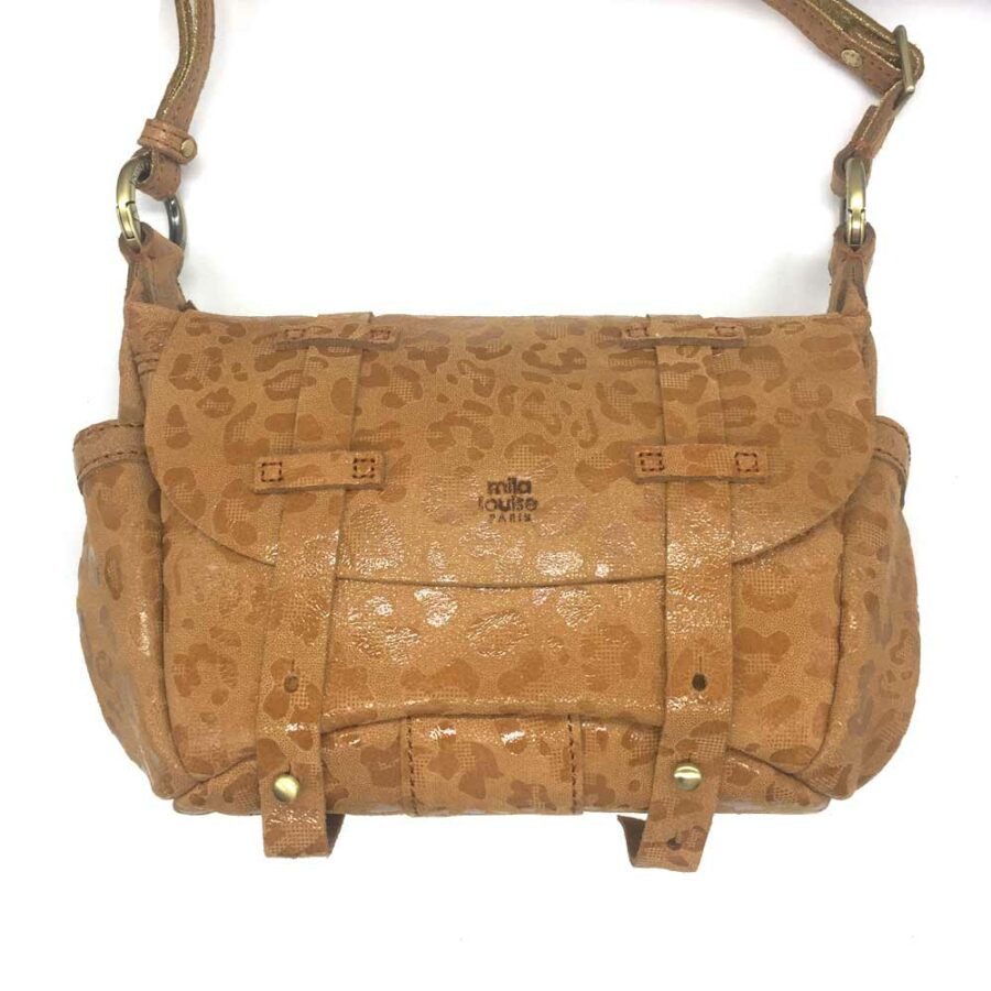 sac berna mila louise cuir imprimé motif lépard camel boutique bijoux en ligne Mieux