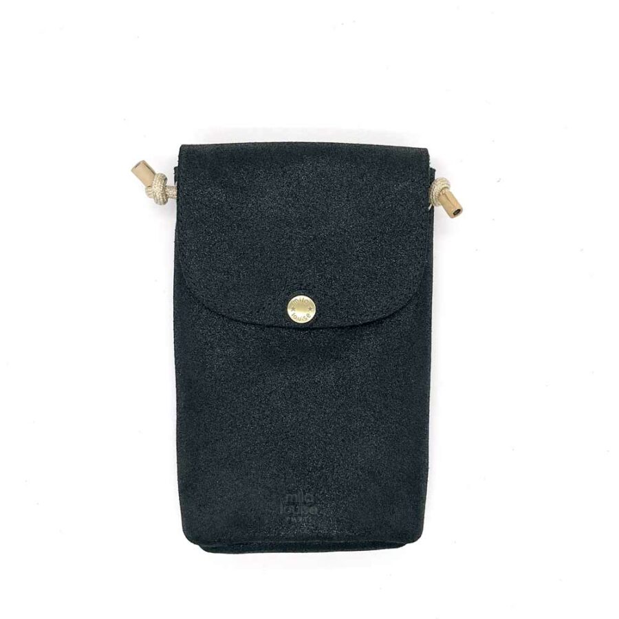 pochette telephone Roel X cuir glitter noir Mila Louise - Mila louise vente en ligne - boutique bijoux en ligne