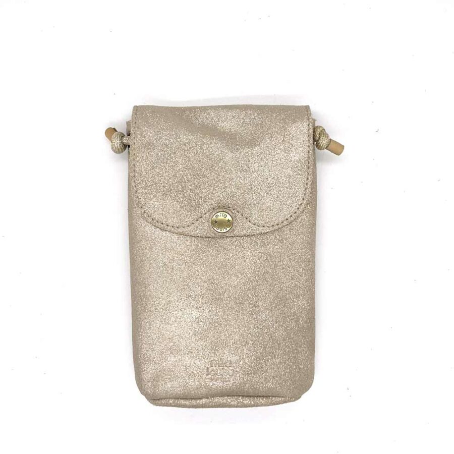 pochette telephone Roel X cuir glitter nude Mila Louise - Mila louise vente en ligne - boutique bijoux en ligne