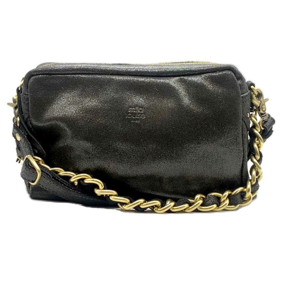 sac Mama XMila Louise. cuir noir, boutique Mieux bijoux vente en ligne