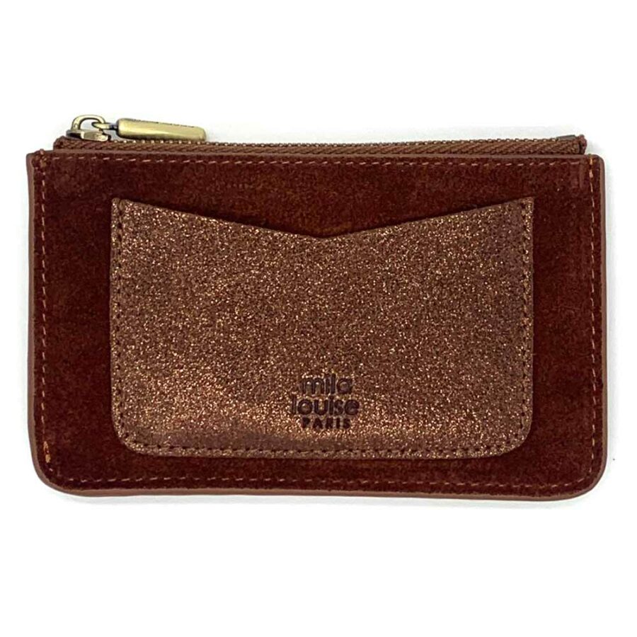 mimi, portecarte, porte monnaie cuir cognac, boutique Mieux bijoux vente en ligne