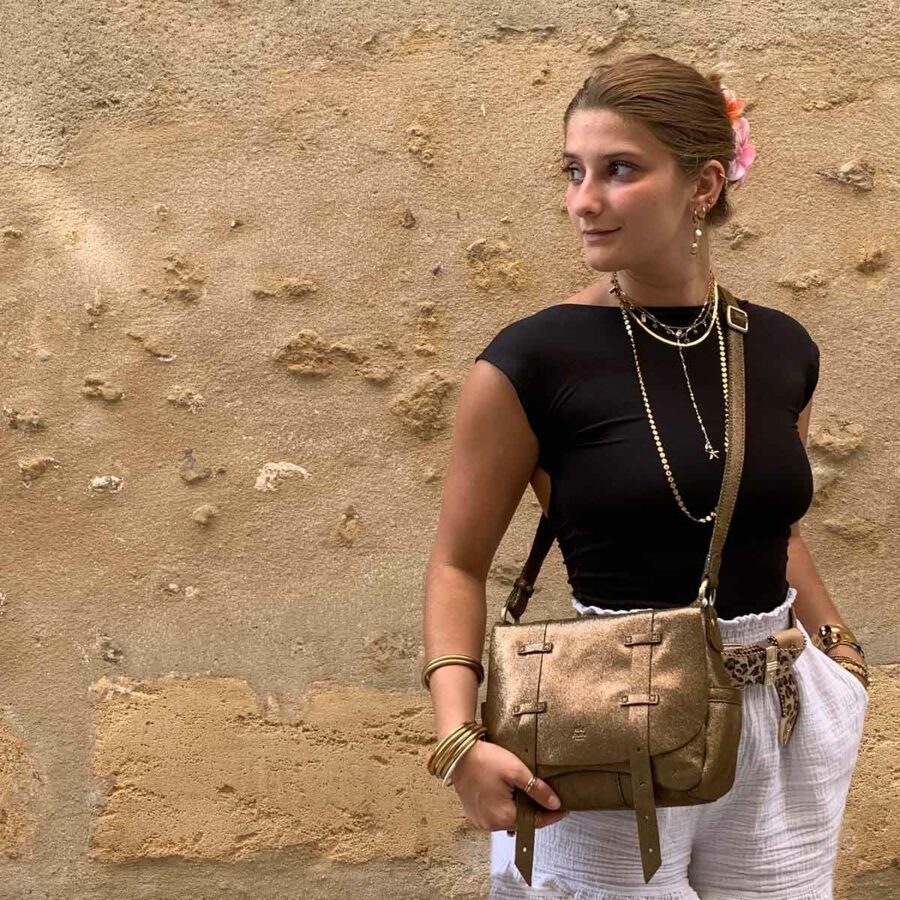 sac bess x mila louise - sac cuir marron - boutique bijoux en ligne