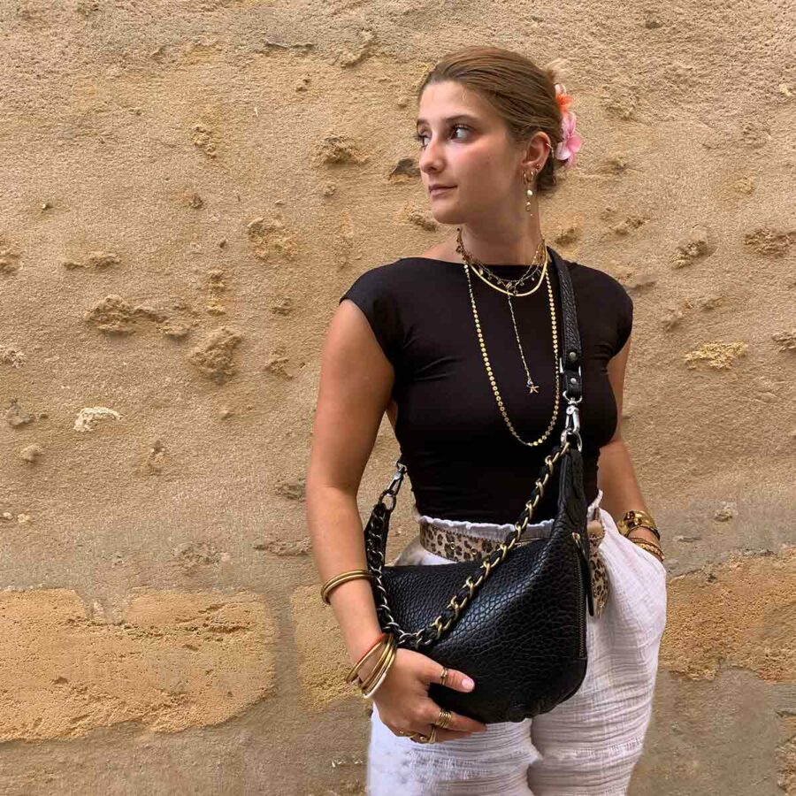 Sac rubina cuir bubble noir mila louise - boutique bijoux en ligne